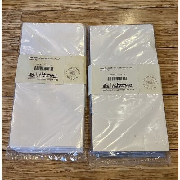 The Vermont County Store 14 Handkerchiefs 16” Square NWT Men’s Blue & White - Picture 3 of 3